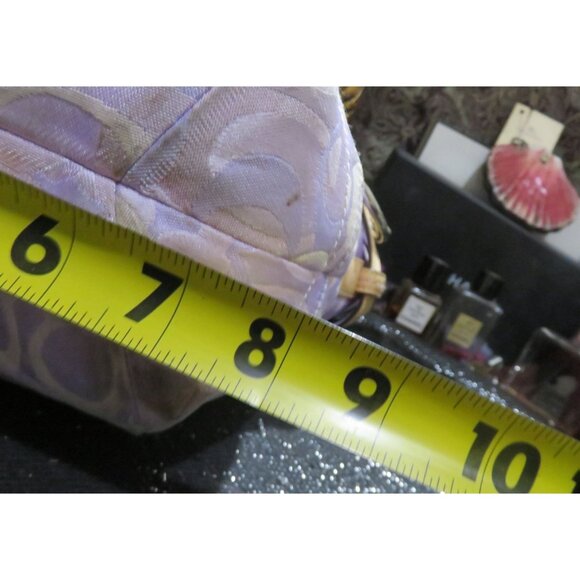 Coach 2005 Soho Lady Bumblebee Signature Optic Purple Canvas & Leather Tote - Picture 12 of 13